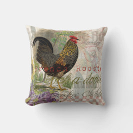 Vintage Rooster French Collage Farm Pet Kissen