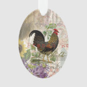 Vintage Rooster French Collage Farm Pet Ornament (Vorderseite)