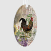 Vintage Rooster French Collage Farm Pet Ornament (Vorderseite)