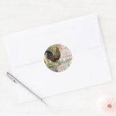 Vintage Rooster French Collage Farm Pet Runder Aufkleber (Umschlag)