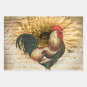 Vintage Rooster Geschenkpapier Set (Vorderseite)
