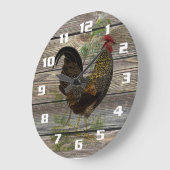 Vintage Rooster Große Wanduhr (Winkel)
