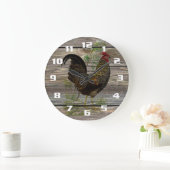 Vintage Rooster Große Wanduhr (Zuhause)