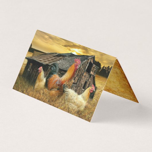 Vintage Rooster-Hühner Rustikaler Barcoop (Vorderseite)