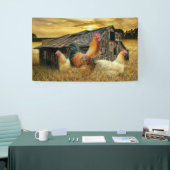 Vintage Rooster-Hühner Rustikaler Barcoop Banner (Messeveranstaltung)