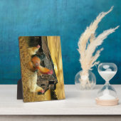 Vintage Rooster-Hühner Rustikaler Barcoop Fotoplatte (Seite)