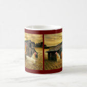 Vintage Rooster-Hühner Rustikaler Barcoop Kaffeetasse (Mittel)