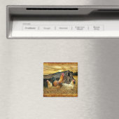 Vintage Rooster-Hühner Rustikaler Barcoop Magnet (In Situ (Geschirrspüler))