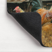 Vintage Rooster-Hühner Rustikaler Barcoop Mousepad (Ecke)
