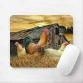 Vintage Rooster-Hühner Rustikaler Barcoop Mousepad (Mit Mouse)
