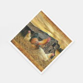 Vintage Rooster-Hühner Rustikaler Barcoop Serviette (Ecke)