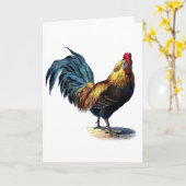 Vintage Rooster Karte (Gelbe Blume)