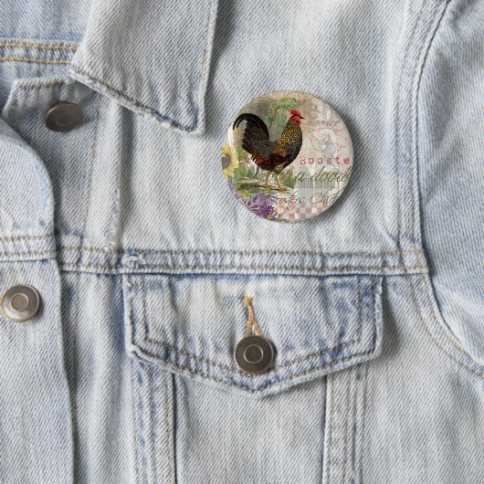 Vintage Rooster-Kunst Button (Beispiel)