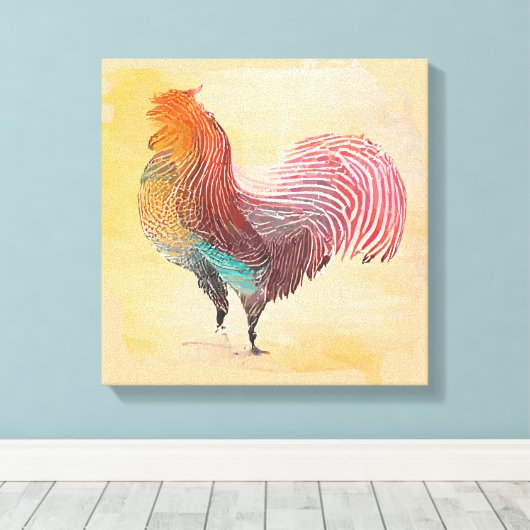 Vintage Rooster Leinwanddruck (Insitu (Holzboden))
