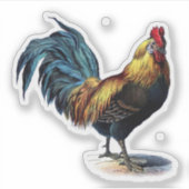 Vintage Rooster mit hellen Farben Aufkleber (Vorderseite)
