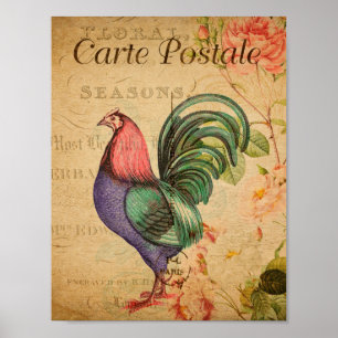 Vintage Rooster Poster