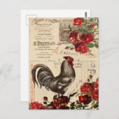 Vintage Rooster Postkarte (Vorne/Hinten)