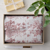 Vintage Rooster Rooster Roter Toile Blumenschrift Seidenpapier (Geschenk)