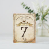 Vintage Rooster-Rustikal-Tischnummer Postkarte (Stehend Vorderseite)