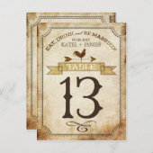 Vintage Rooster-Rustikal-Tischnummer Postkarte (Vorne/Hinten)