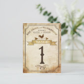 Vintage Rooster-Rustikal-Tischnummer Postkarte (Stehend Vorderseite)