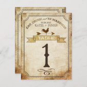 Vintage Rooster-Rustikal-Tischnummer Postkarte (Vorne/Hinten)