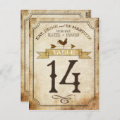 Vintage Rooster-Rustikal-Tischnummer Postkarte (Vorne/Hinten)