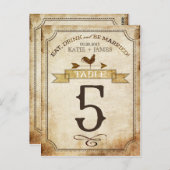 Vintage Rooster-Rustikal-Tischnummer Postkarte (Vorne/Hinten)