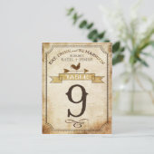 Vintage Rooster-Rustikal-Tischnummer Postkarte (Stehend Vorderseite)