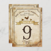 Vintage Rooster-Rustikal-Tischnummer Postkarte (Vorne/Hinten)