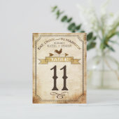 Vintage Rooster-Rustikal-Tischnummer Postkarte (Stehend Vorderseite)