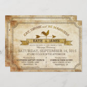 Vintage Rooster Rustikale Hochzeit Einladung (Vorne/Hinten)