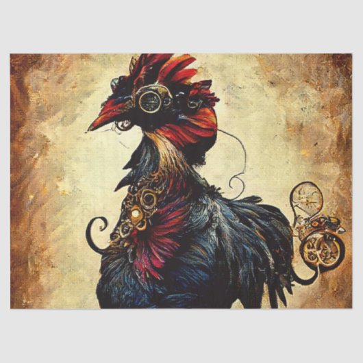 Vintage Rooster Seidenpapier (Vorderseite)
