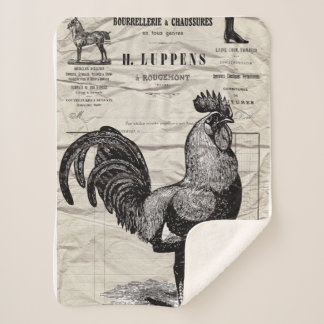 Vintage Rooster Sherpadecke
