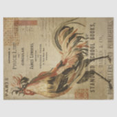 Vintage Rooster und Ephemera Decoupage Seidenpapier (Vorderseite)