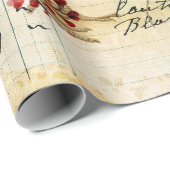 Vintage Rooster und Hen Ephemera Decoupage Geschenkpapier (Rolleneckpunkt)