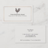 Vintage Rooster-Visitenkarte Visitenkarte (Vorne/Hinten)