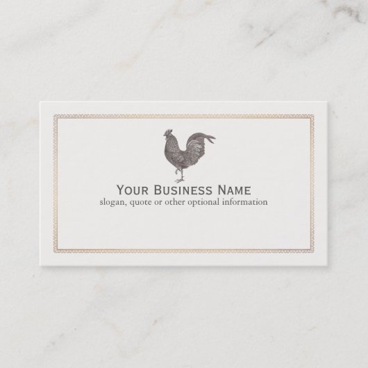 Vintage Rooster-Visitenkarte Visitenkarte (Vorderseite)