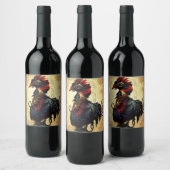 Vintage Rooster Weinetikett (Flaschen)