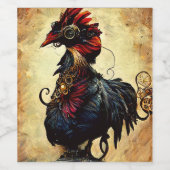 Vintage Rooster Weinetikett (Einzelnes Label)