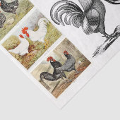 Vintage Roosters Hühner-Entdeckungskette Seidenpapier (Ausschnitt)