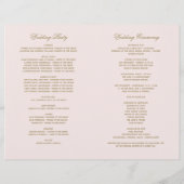 Vintage Rosa-Antike Geblüht Hochzeitsprogramme (Rückseite)