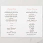 Vintage rosa Aquarell-Rosen-Hochzeitsprogramme (Rückseite)