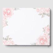 Vintage Rosa Aquarellfarben-Rose Hochzeitmonograph Gästebuch (Rückseite)