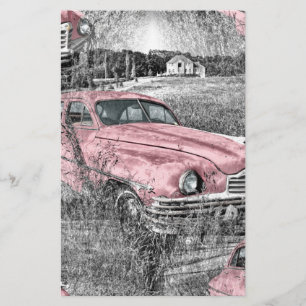 Vintage rosa Auto Briefpapier