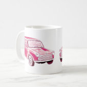Vintage-Rosa-Auto Kaffeetasse (Vorderseite Links)