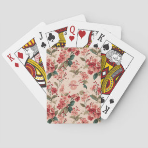 Vintage Rosa Azaleen-Blumenmuster – Klassisch Spielkarten