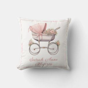 Vintage Rosa Babytrage Personalisiert Kissen