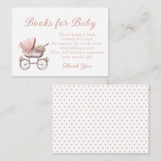 Vintage Rosa Babytrage Personalisiert Mitteilungskarte (Vorne/Hinten)