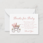 Vintage Rosa Babytrage Personalisiert Mitteilungskarte (Vorderseite)